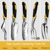 5-PIECE HIGH QUALITY GARDENING TOOL SET - ALUMINUM AND SILICONE HANDLE